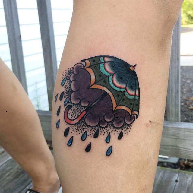 Que symbolise un parapluie sur un tatouage?
