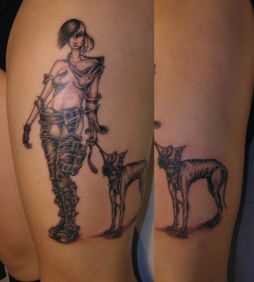 tatouage chien 89