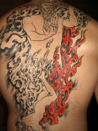 tatouage flamme feu 1007