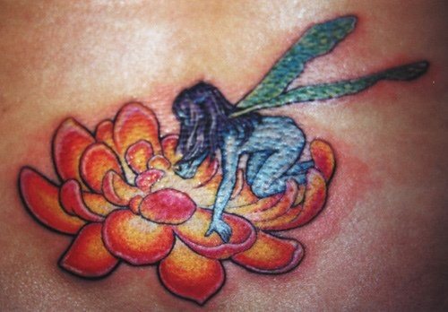 tatouage fleur lotus 1089