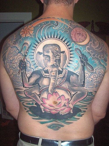 tatouage fleur lotus 1023