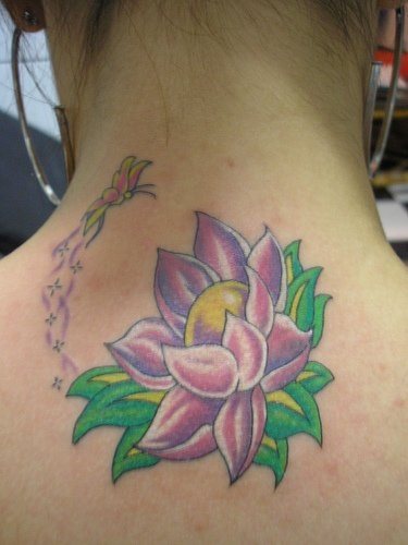 tatouage fleur lotus 1071