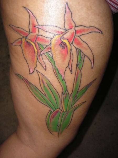tatouage orchidee fleur 1017