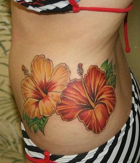 tatouage fleur hibiscus 1005