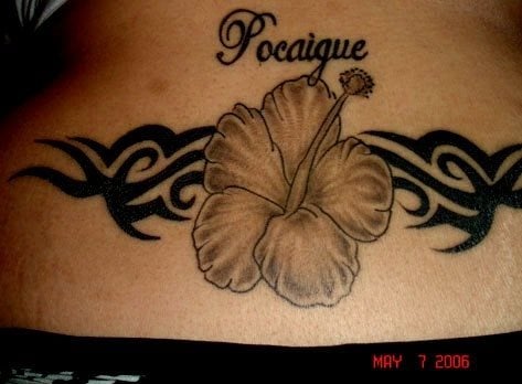 tatouage fleur hibiscus 1009