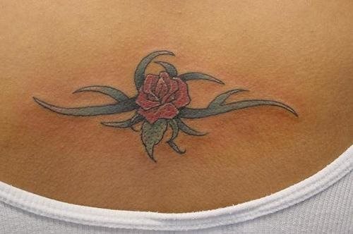 tatouage rose 1012