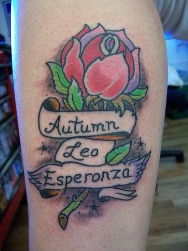 tatouage rose 1014
