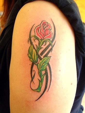 tatouage rose 1023