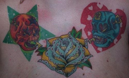 tatouage rose 1035