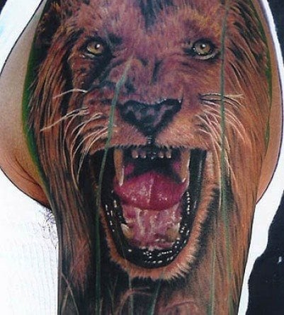 tatouage lion 35