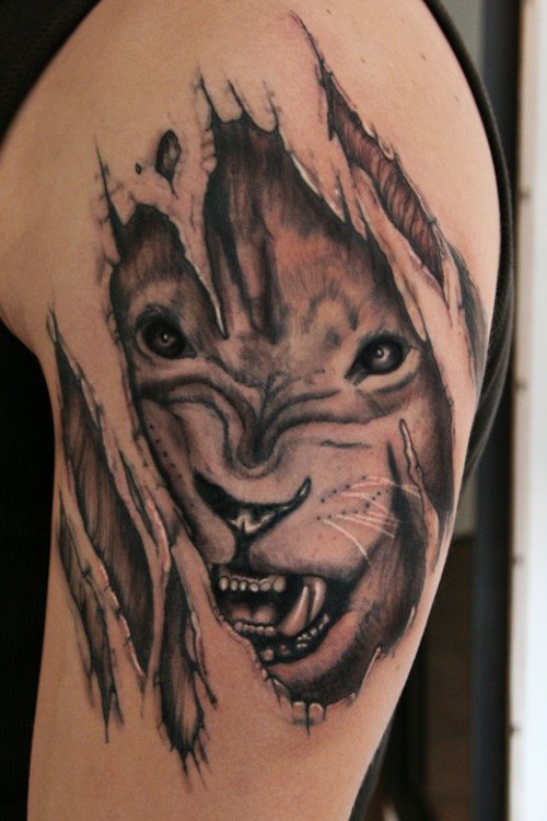 tatouage lion 45