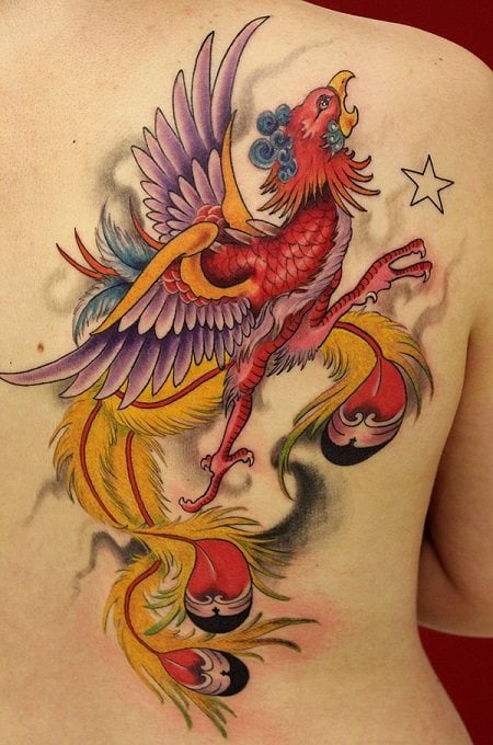 tatouage oiseau phoenix 12