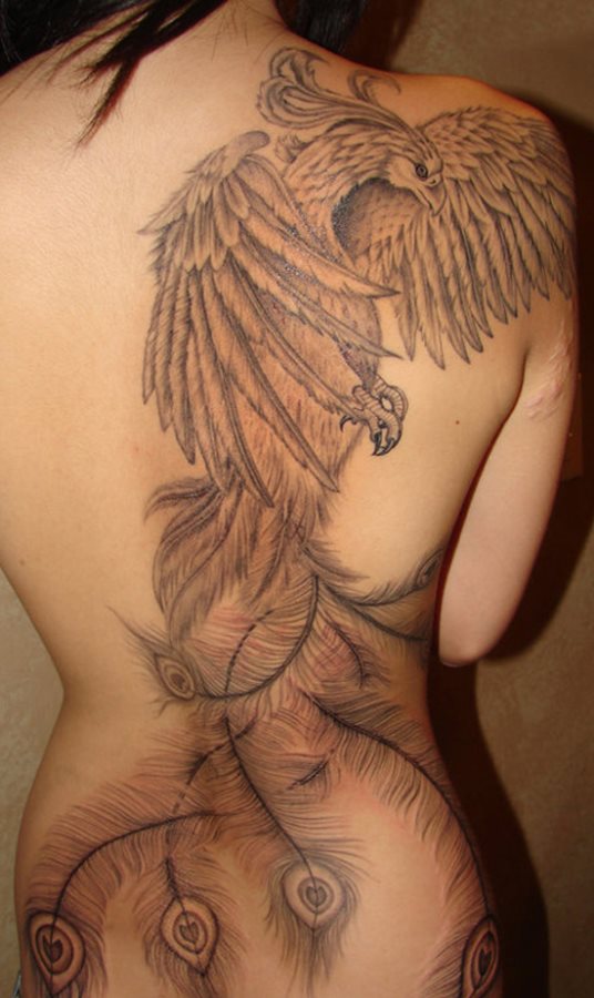 tatouage oiseau phoenix 18
