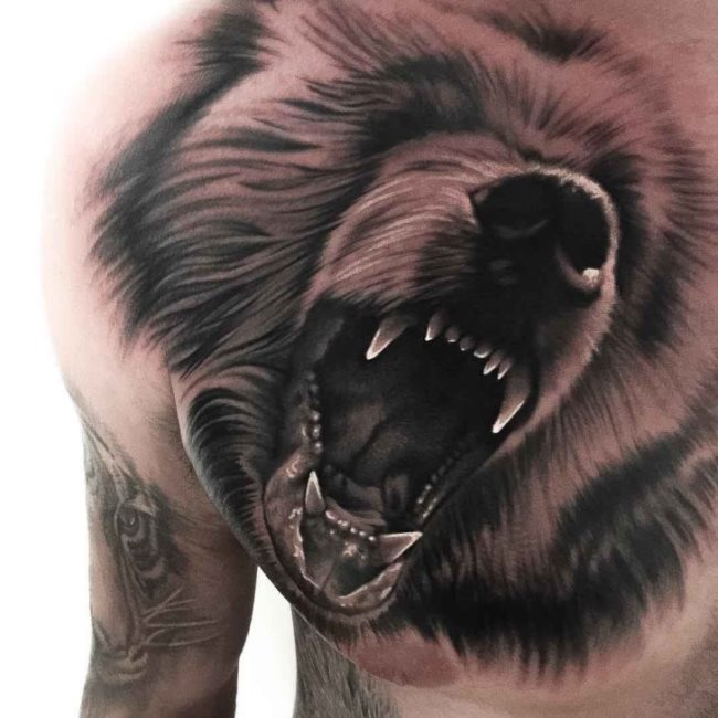 Que symbolise un ours sur un tatouage?