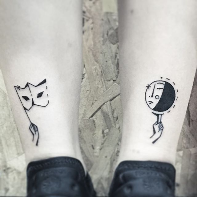 tatouage femme jambe 183