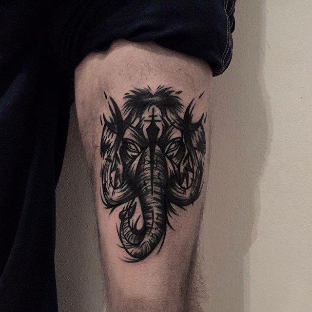 tatouage elephant 25