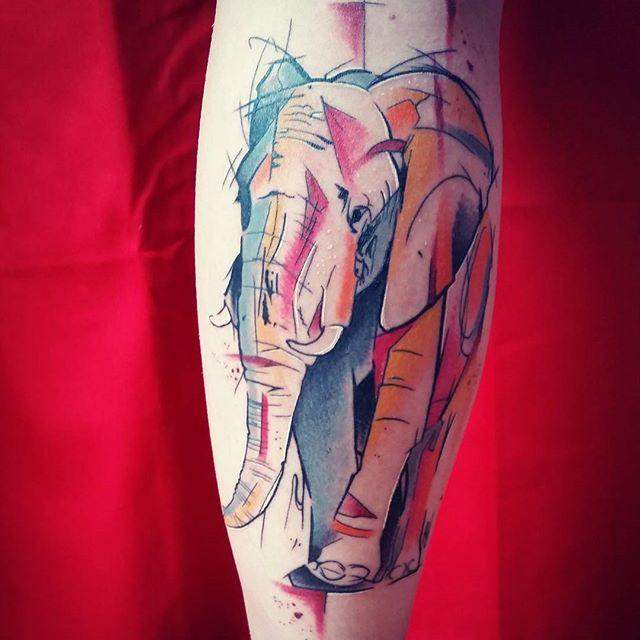 tatouage elephant 67