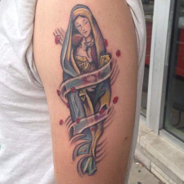 tatouage vierge marie 107