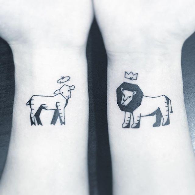 tatouage lion 113
