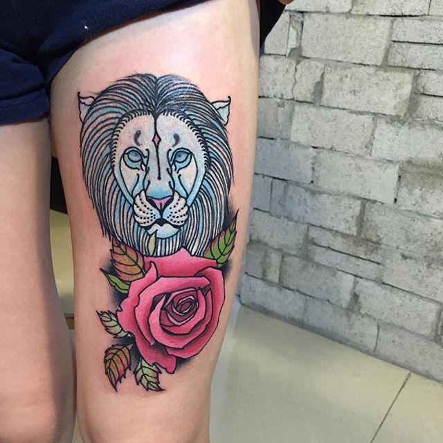 tatouage lion 121