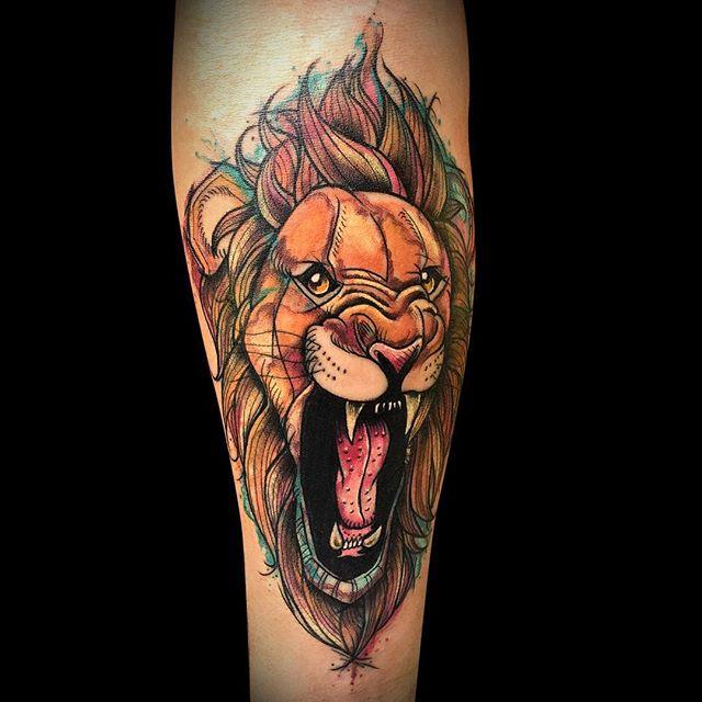 tatouage lion 49