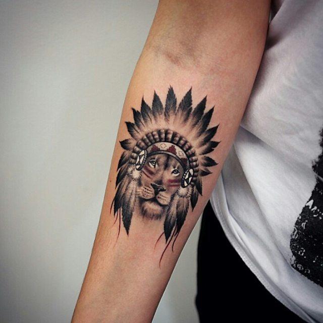 tatouage lion 87