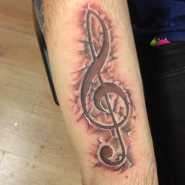 tatouage note musical 73