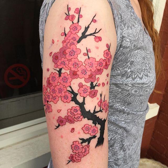 tatouage fleur cerisier sakura 93