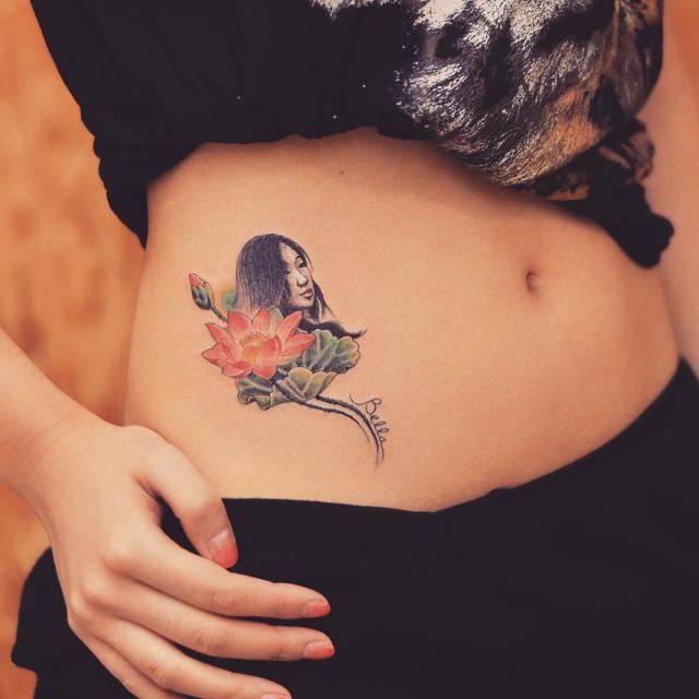 tatouage fleur lotus 103
