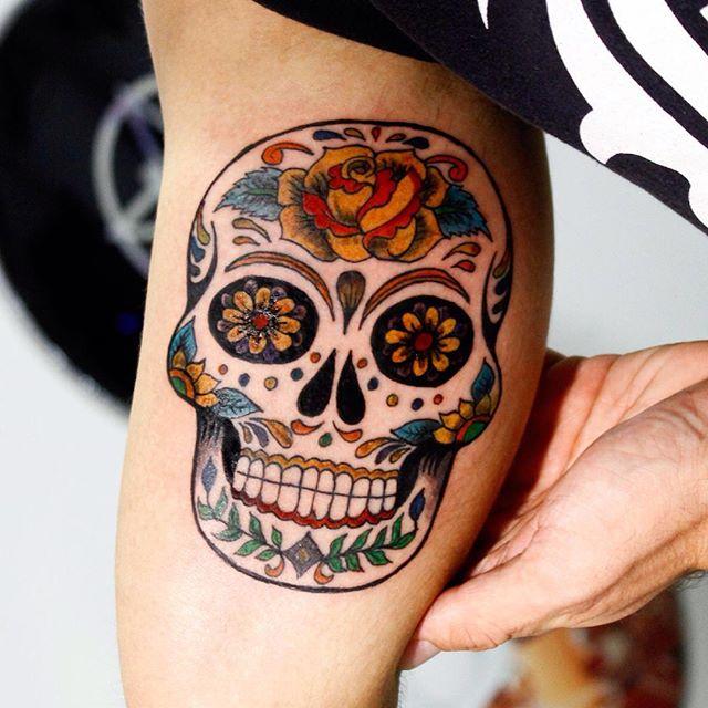 tatouage tete de mort mexicaine 03