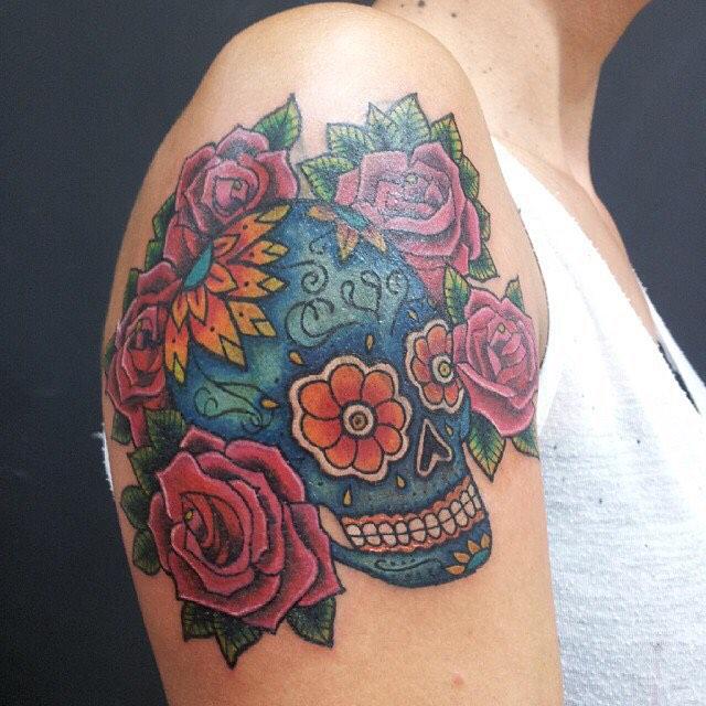 tatouage tete de mort mexicaine 13
