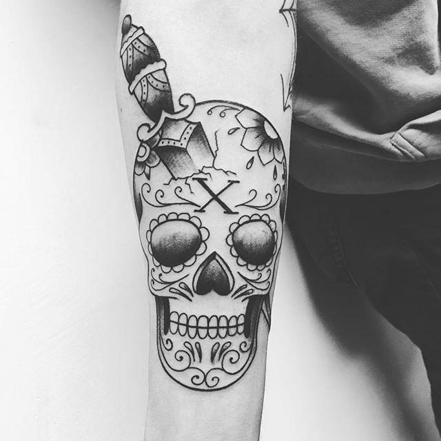 tatouage tete de mort mexicaine 43
