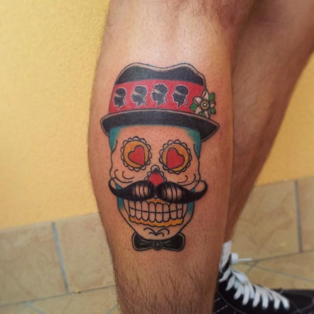 tatouage tete de mort mexicaine 55