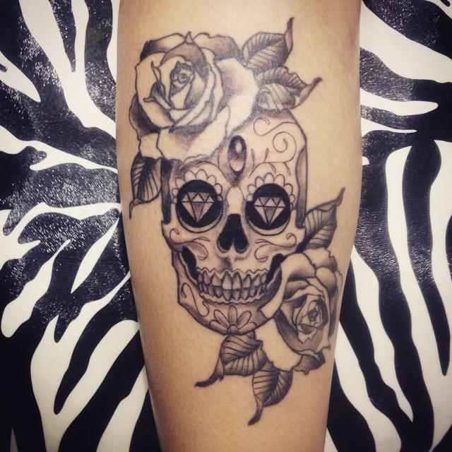 tatouage tete de mort mexicaine 65