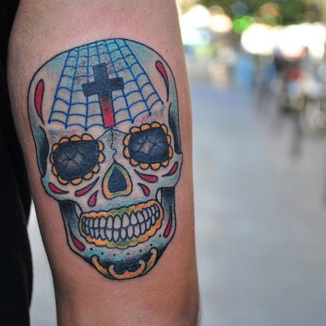 tatouage tete de mort mexicaine 97
