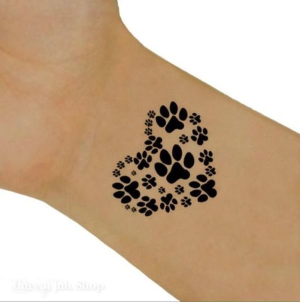 tatouage empreinte chien 45