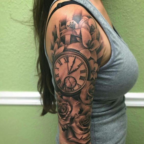 tatouage horloge montre 125