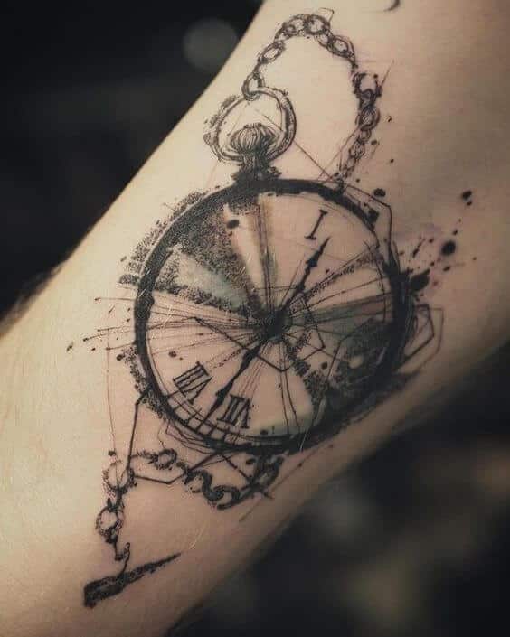 tatouage horloge montre 161