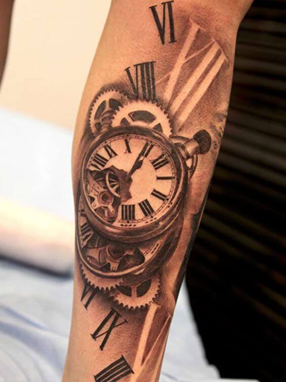 tatouage horloge montre 165