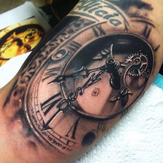 tatouage horloge montre 193