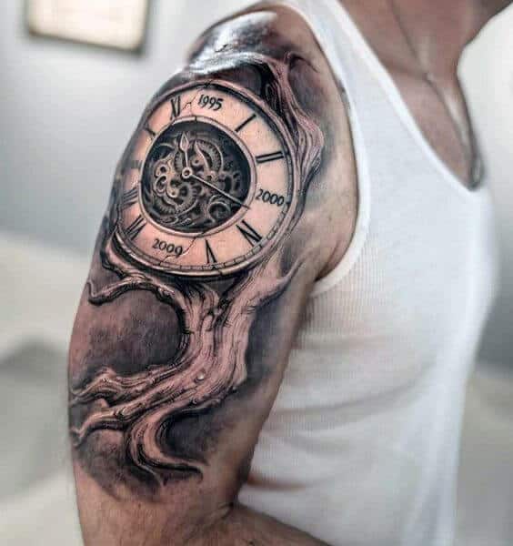 tatouage horloge montre 235