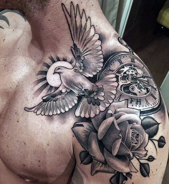 tatouage horloge montre 381