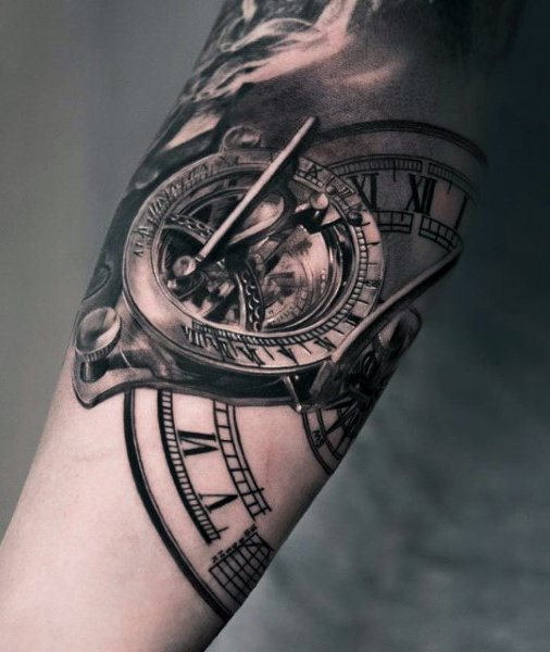 tatouage horloge montre 391