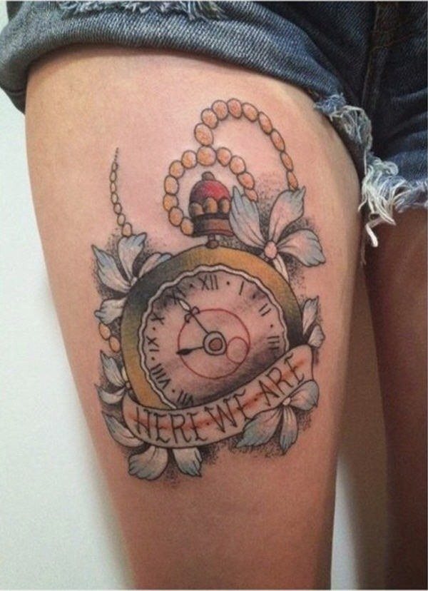 tatouage horloge montre 397
