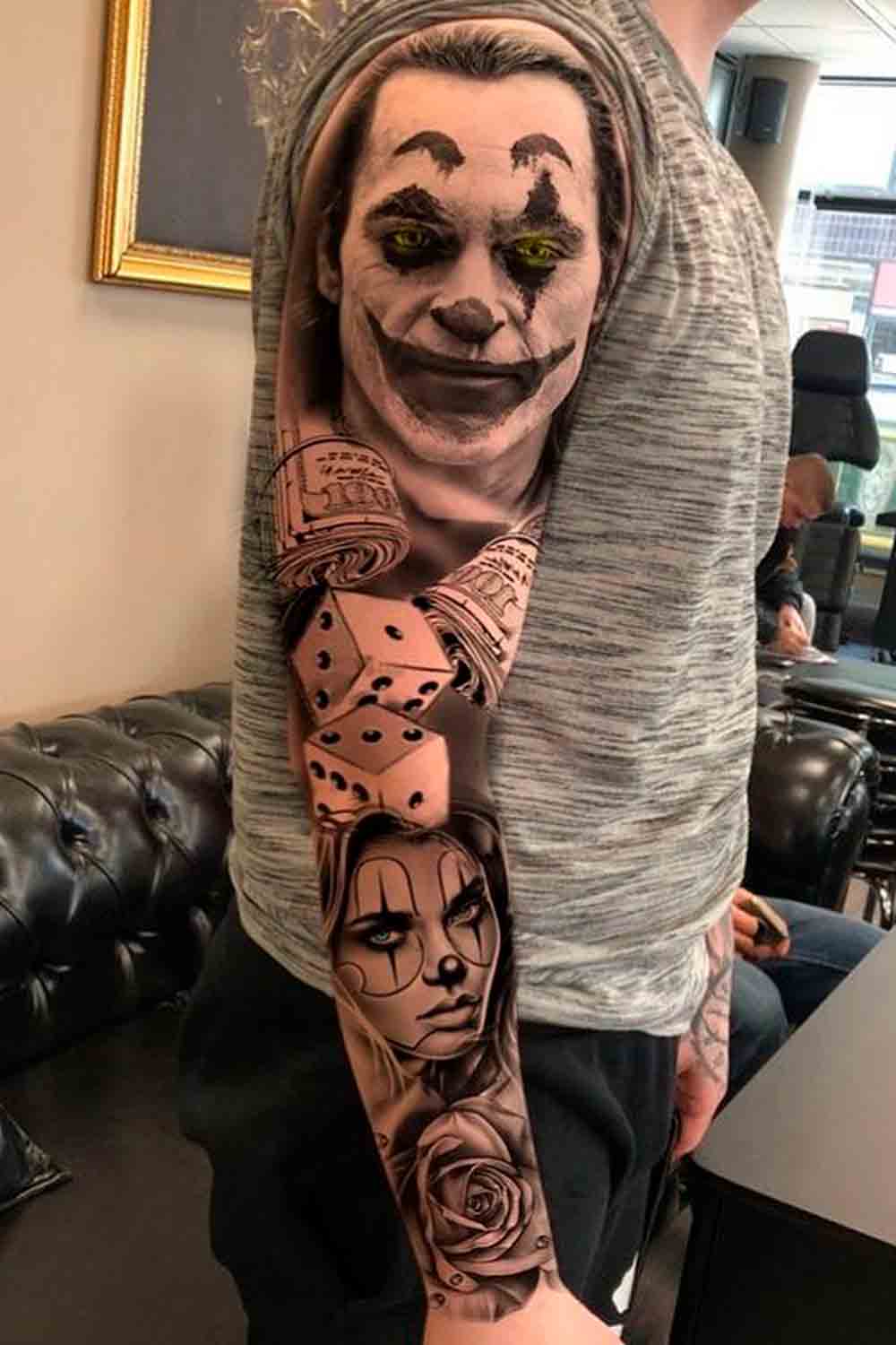 tatouage masculin de clown 102