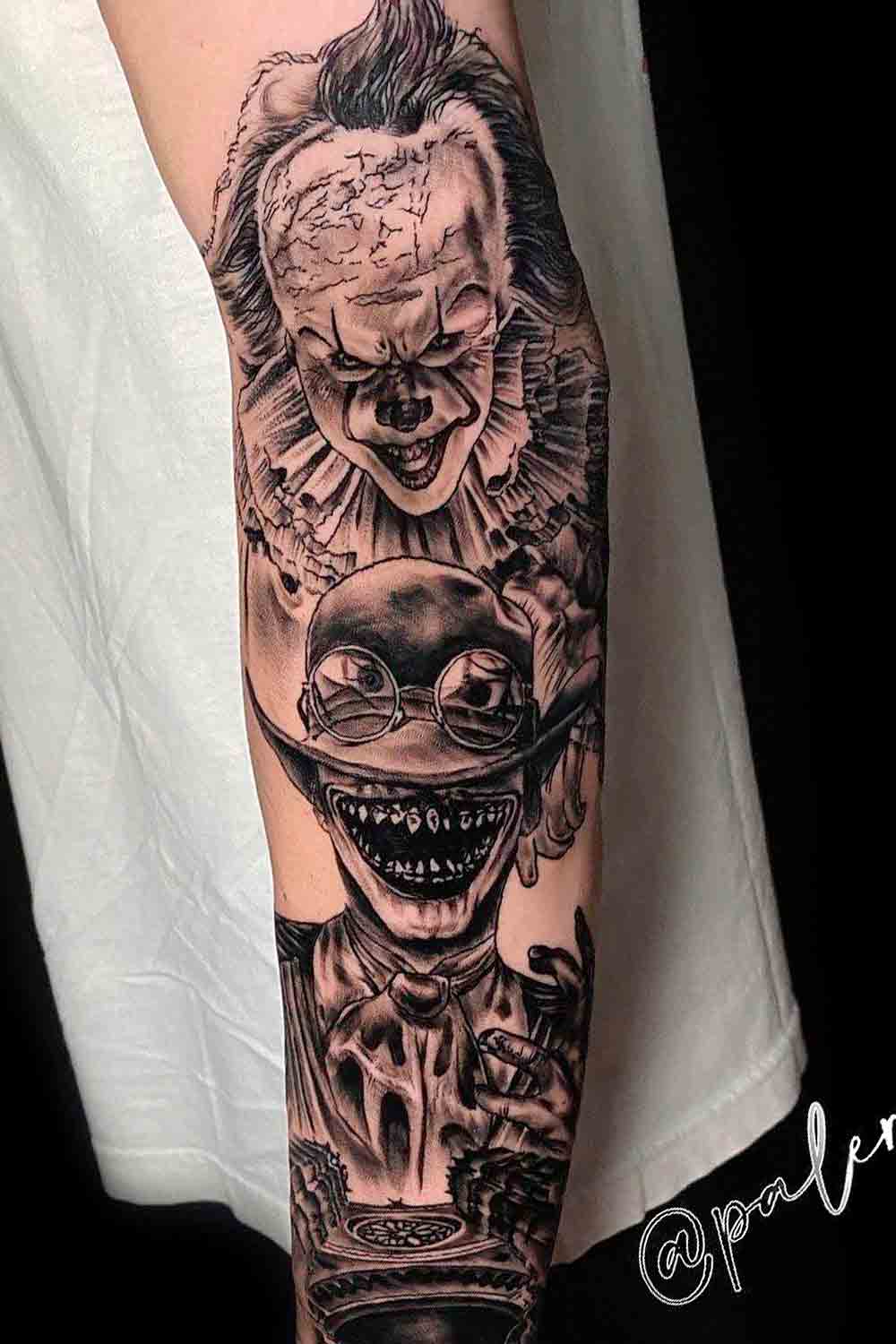 tatouage masculin de clown 103