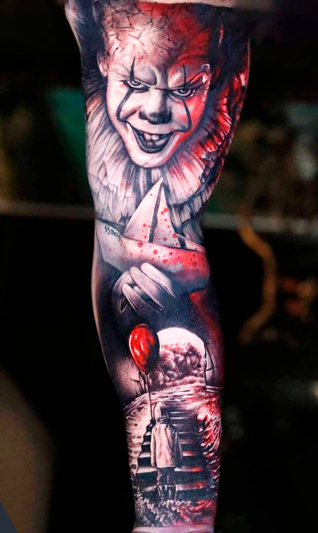tatouage masculin de clown 105