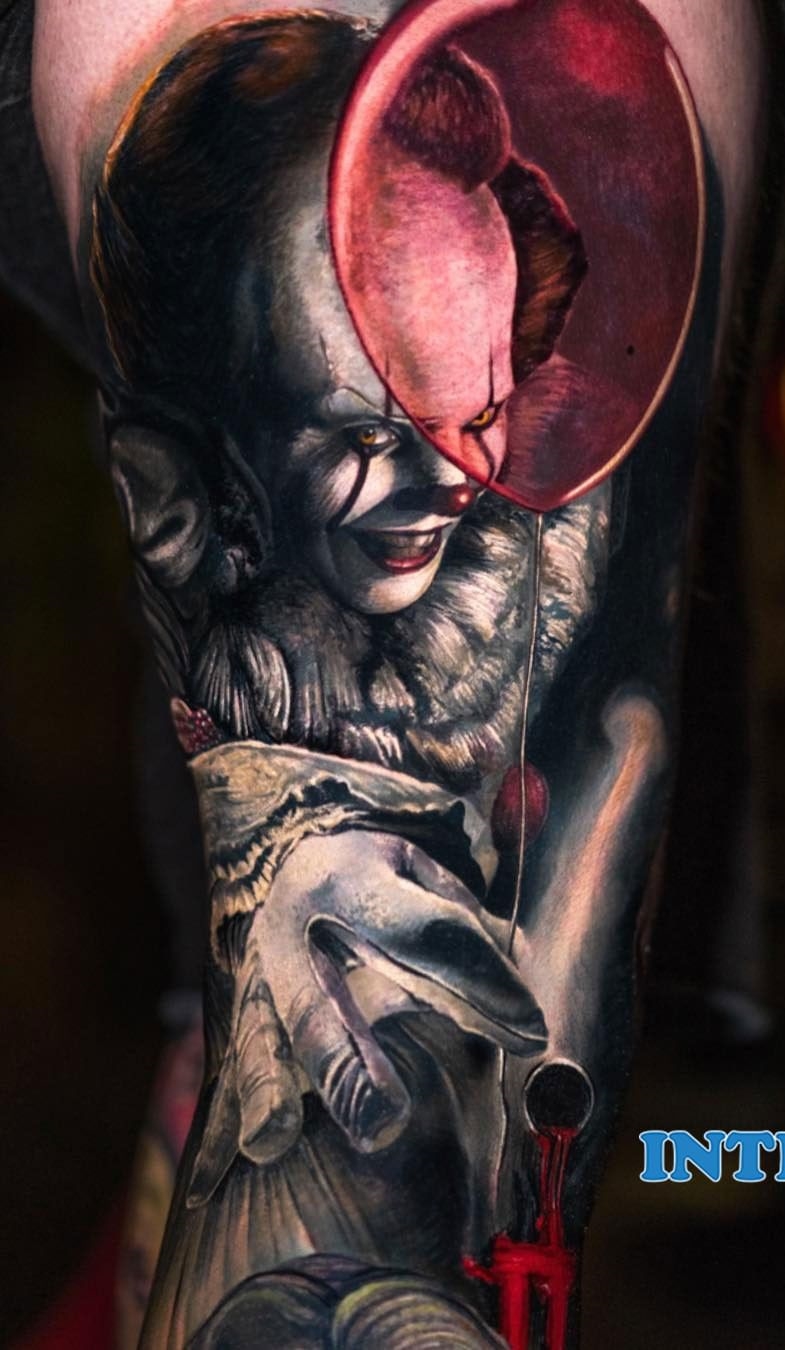 tatouage masculin de clown 22