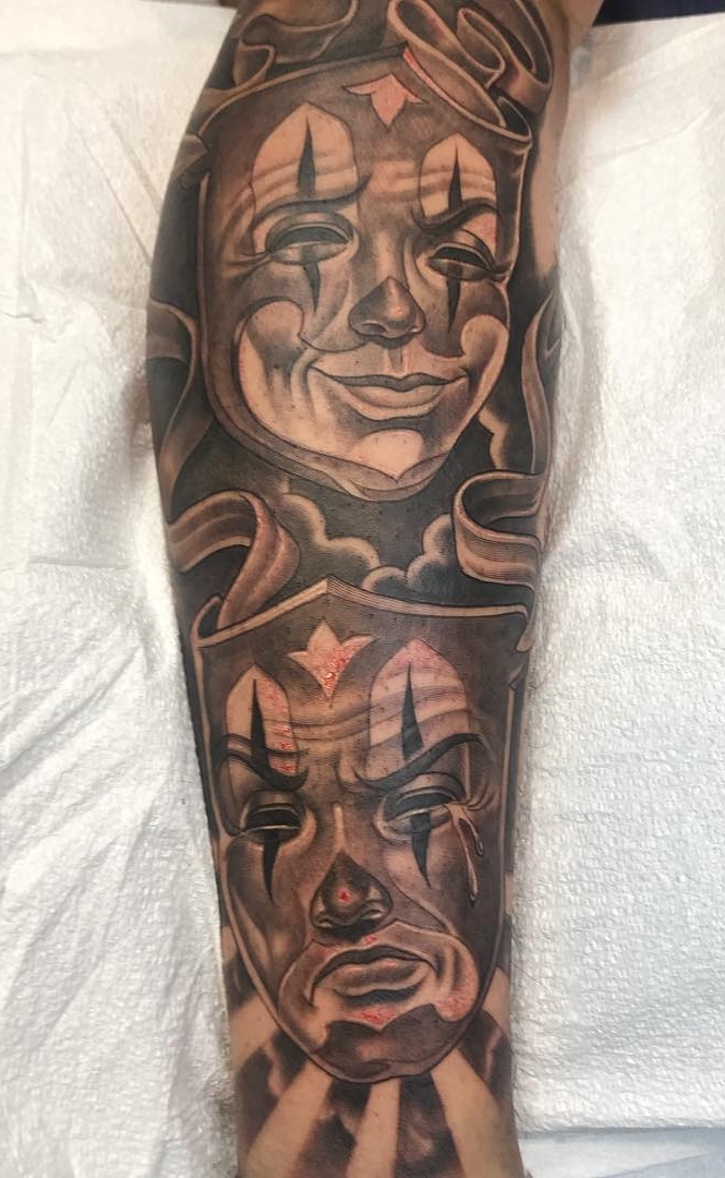 tatouage masculin de clown 54