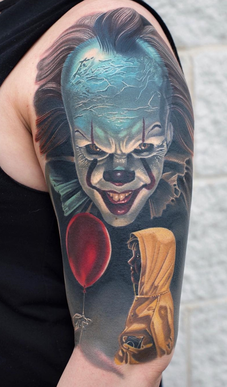 tatouage masculin de clown 57